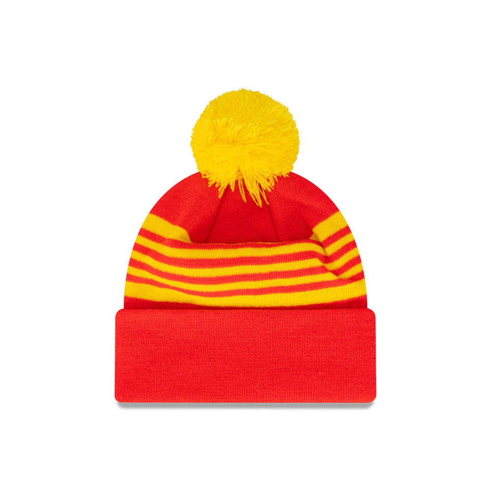 Gold Coast Suns Beanie - AFL Official Team Colour Retro Collection Pom Knit - New Era
